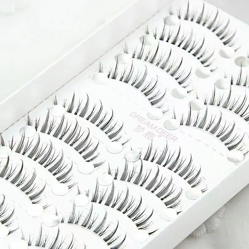 10 Pairs of Little Devil Manga  False Eyelashes Thin Transparent Stems Soft Natural A-type Fairy Eyelashes Makeup Cute