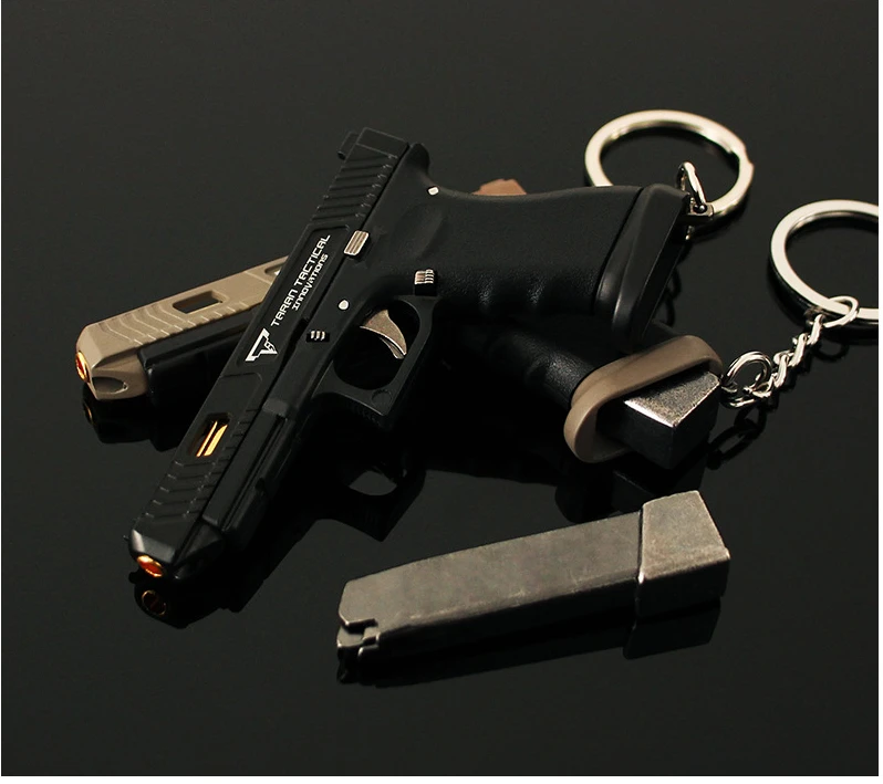 Semi Alloy 1:3 G34 TTI Pistol Keychain Mini Gun Model Assemble Disassemble Toy Gun Jedi Survival Weapon for Adult Kids Gift