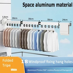 Space Saver Clothes dryer,White Aluminum Alloy Folding Drying Rack, Clothes Drying Rack,  Wall-mounted Collapsible Drying Rack,