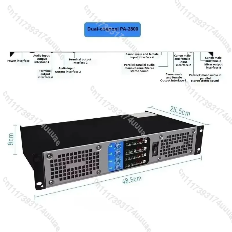 for CA Dual Channel Digital Power Amplifier 1000W at 8 Ohm Professional Stage Audio Amp for KTV Conference Home Performance