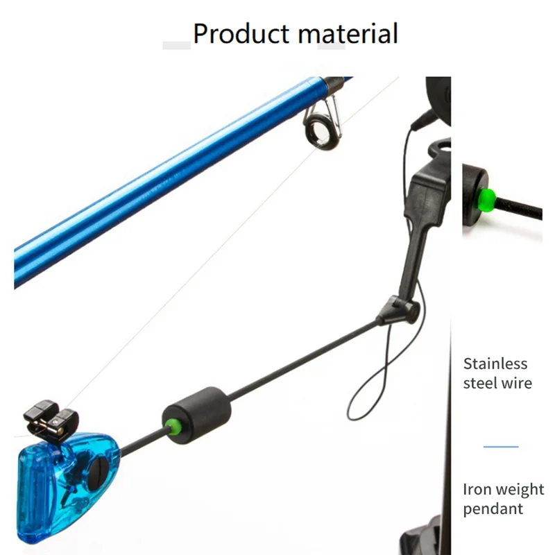 Pesca Mordida Alarme Indicadores, LED Iluminado Swinger, Carpa Acessórios De Pesca Set, caso zipado, 4pcs