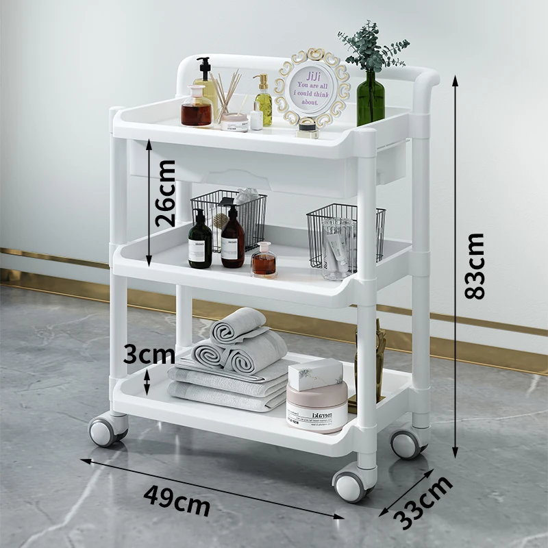 Moving Cart Hospital Trolley Multifunctional Salon Auxiliary Drawers Clinical Service Barber Station Aesthetics Spa