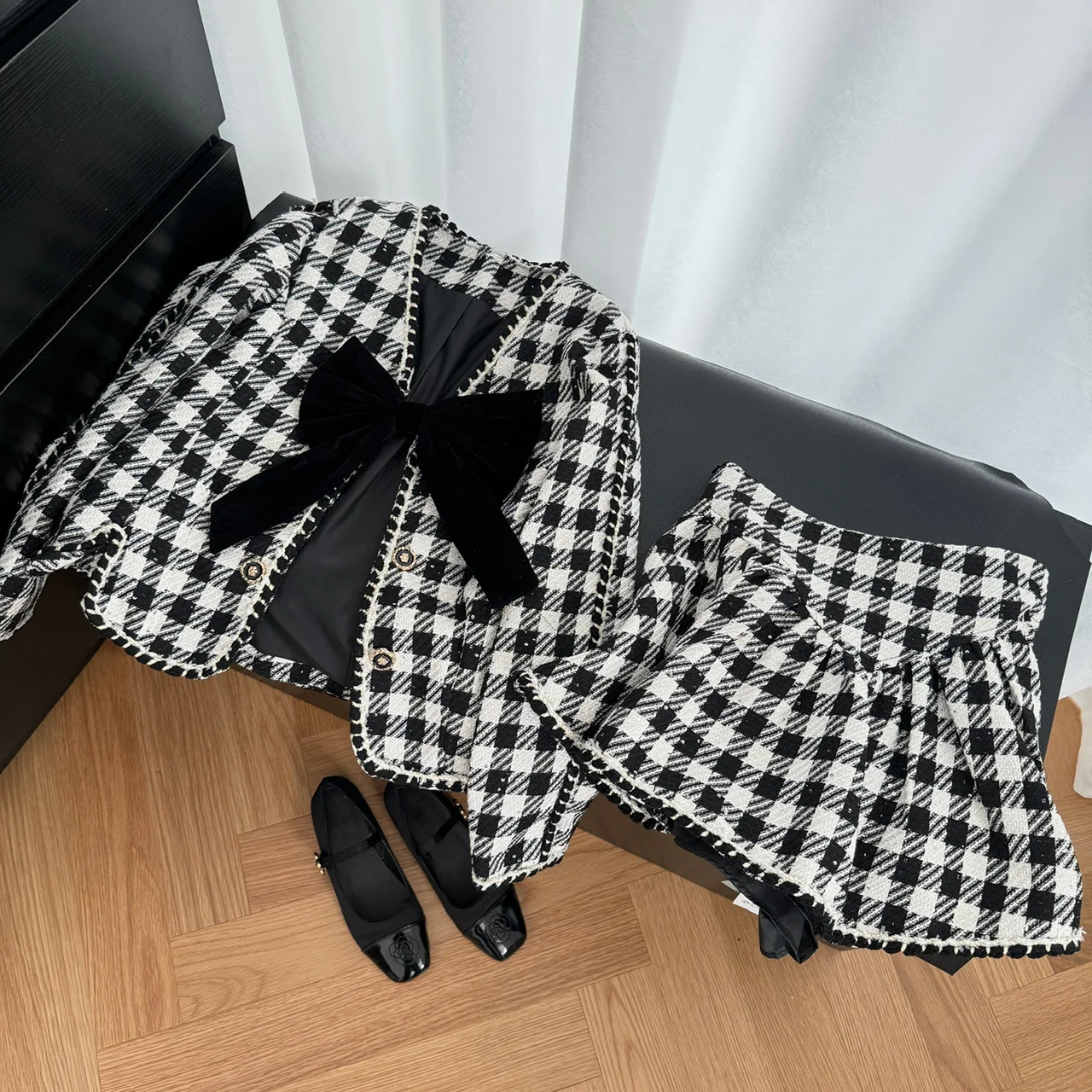 Ele Long Sve Tenue femme avec noeud jupe trapèze ensemble deux pièces pour l'automne Faionable et Sli