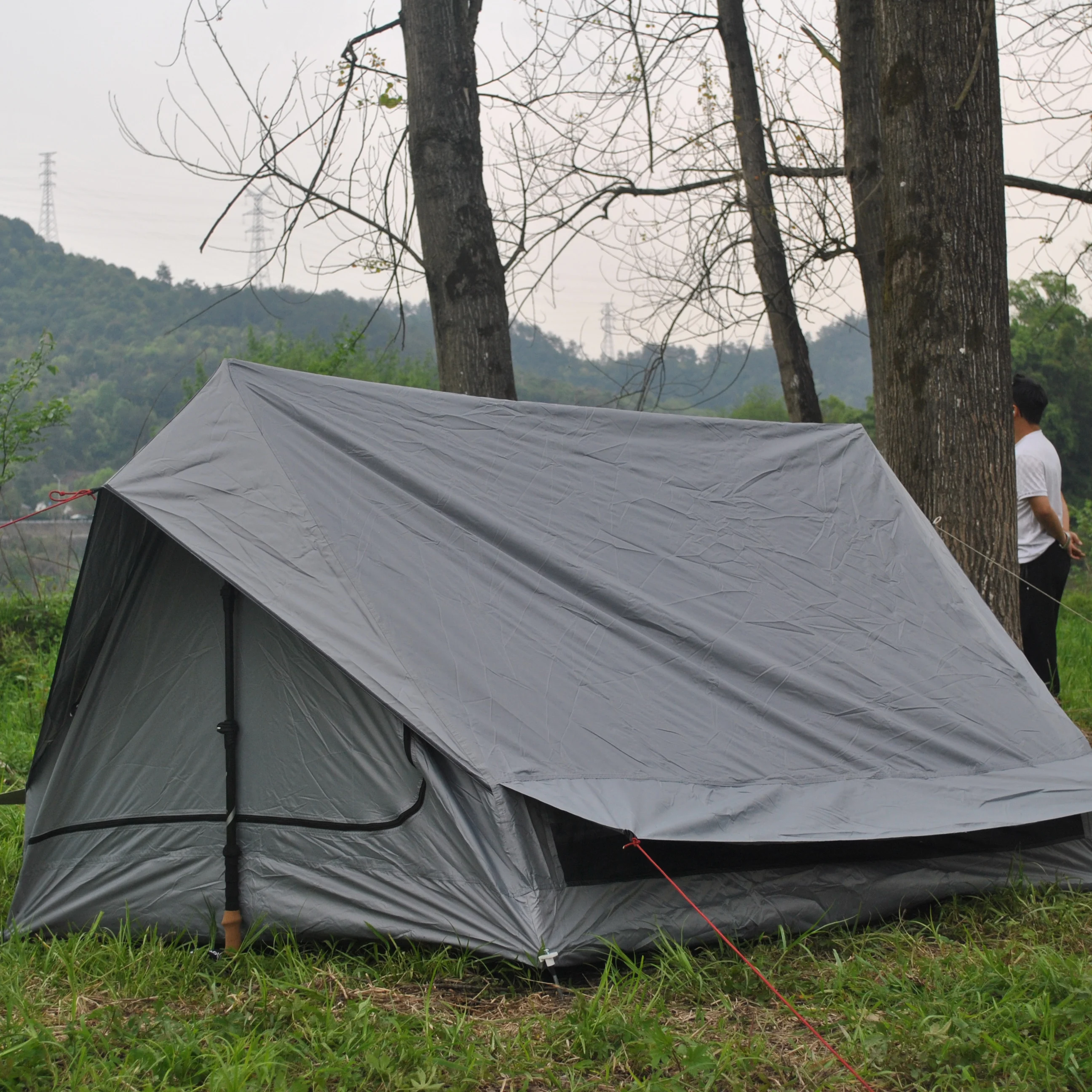 Hot Selling Super Light 1 Person Waterproof Outdoor Camping Tent, CZX-166 Ripstop Triangle tent,A Character Type Hiking Tent