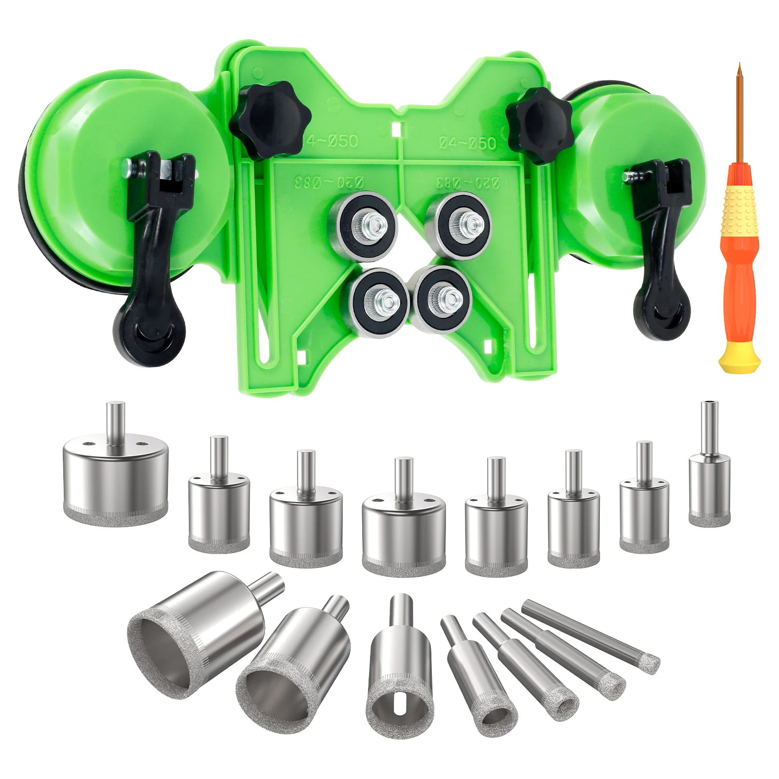 

1 Set Diamond Hole Saw Kit Tile Hole Saw Kit with Double Suction Cup Guide Jig Practical Tile Hole Saw Kit for Ceramic and Glass