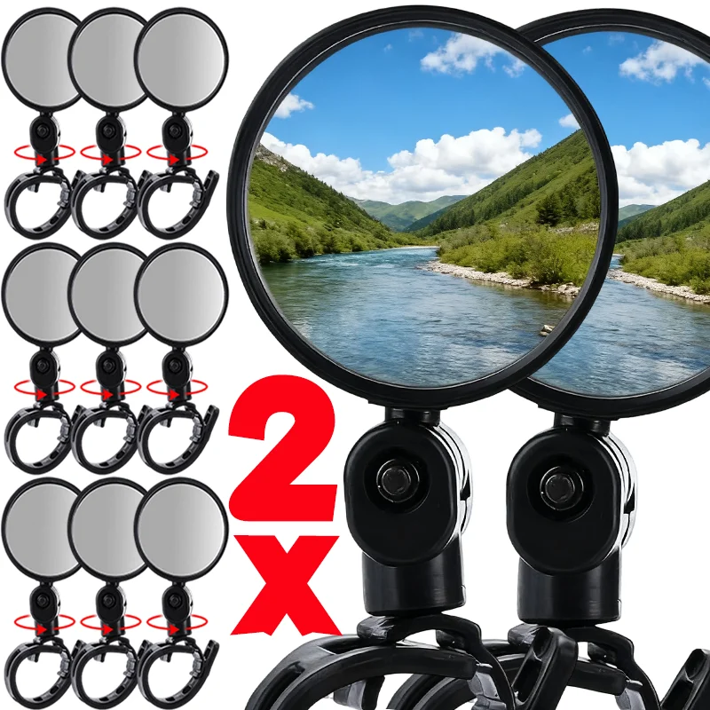 

Bike Handlebar Mirror Adjustable Safety Rearview Wide Angle View Universal Fit for Cycling Road Bike Easy Install Adjustable