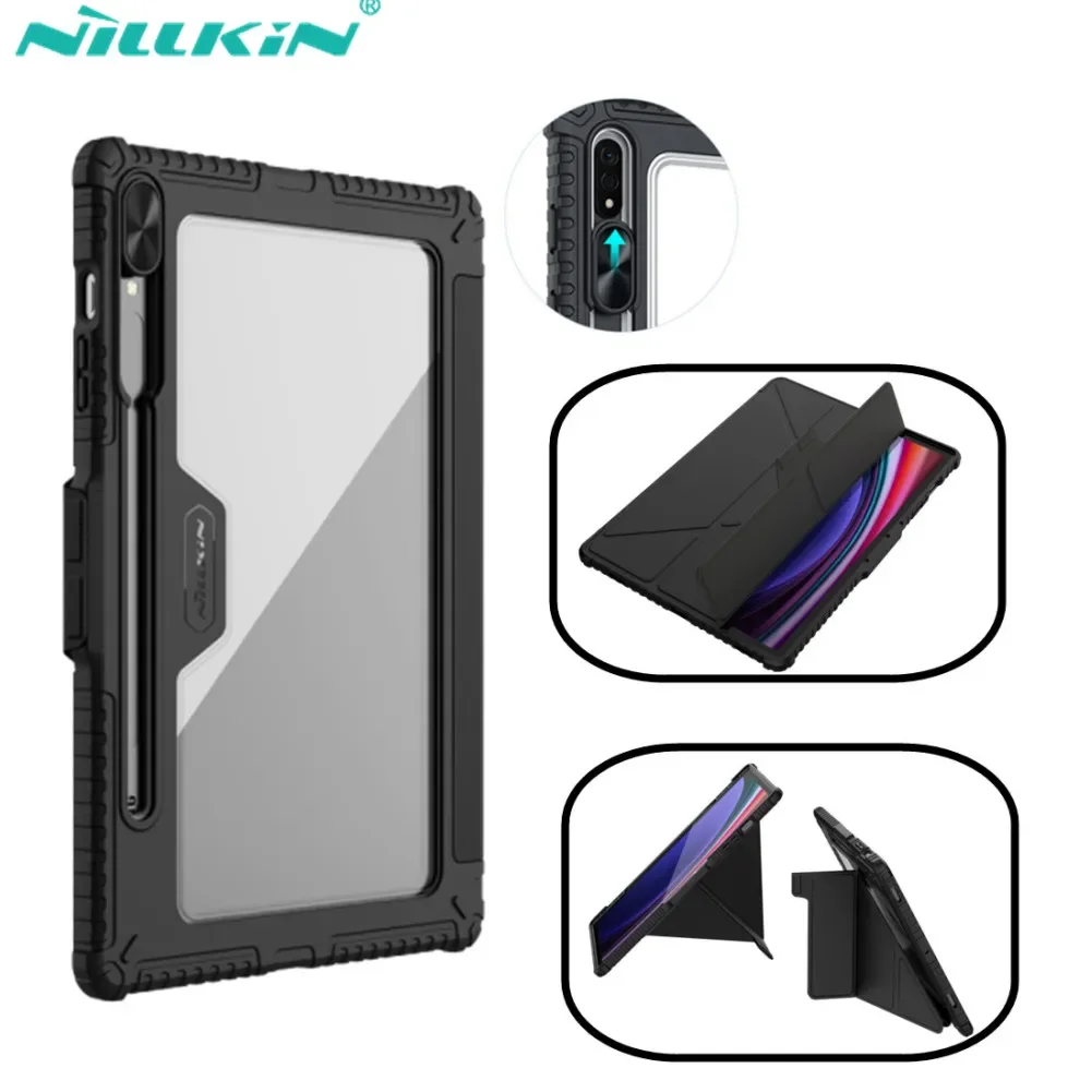 

For Samsung Galaxy Tab S10 Ultra Case Nillkin Bumper Leather Multi-angle Folding Style Case For Galaxy Tab S9/S9 Plus/S9 Ultra