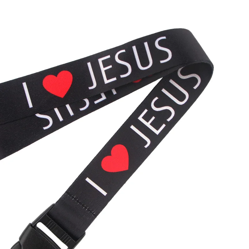 I Love Jesus Safety Hanging Neck Strap Lanyard Mobile Phone ID Name Badge Holder Anti-Lost Clasp Rope Keychain Landyards
