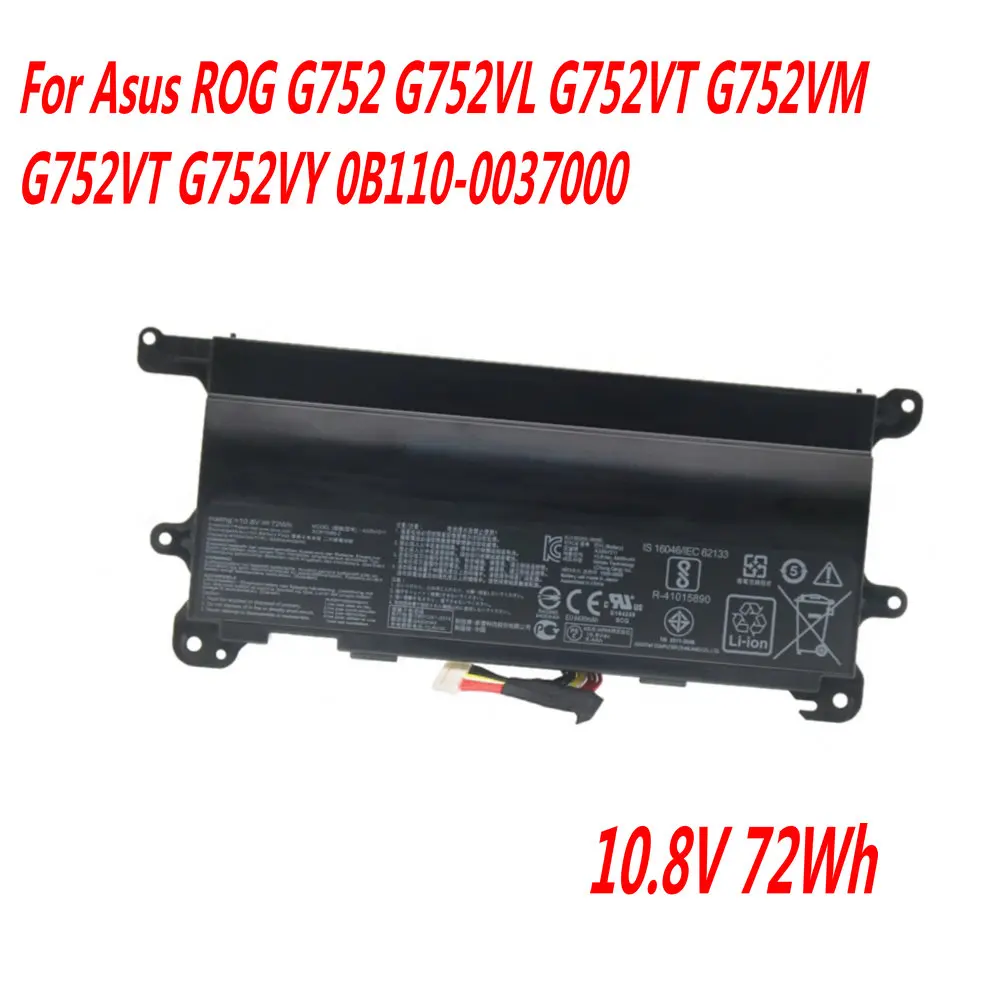 10.8V 72Wh 6700mAh A32N1511 Laptop Battery For Asus ROG G752 G752VL G752VT G752VM G752VT G752VY 0B110-0037000