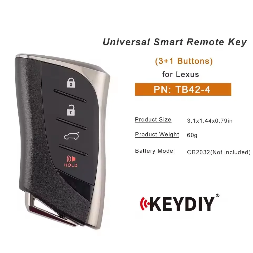 1 Piece KEYDIY TIB42-4 TIB42-3 Universal Smart Car Remote Key for Lexus Type KD 3 Buttons/ 4 Buttons