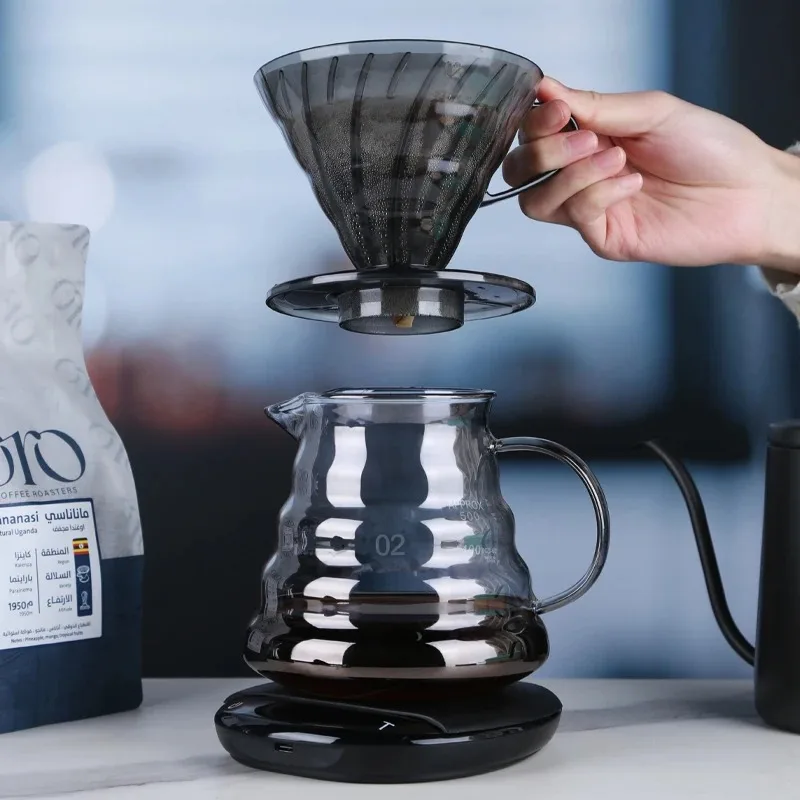 

Resin transparent filter cup, hand brewed single coffee cone, simple spiral flow guide drip filter cup, household appliance