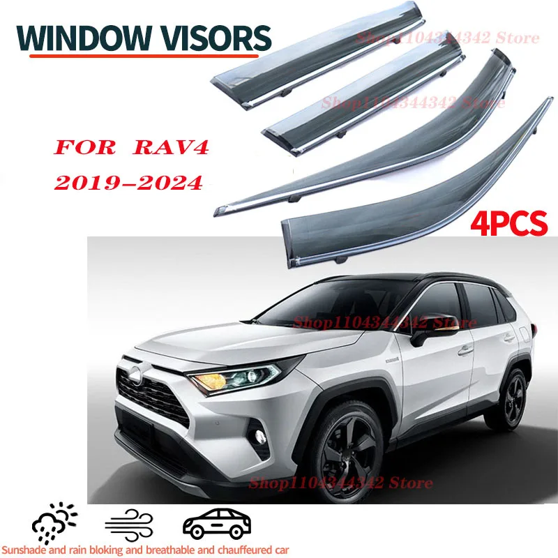 

For TOYOTA 2019-2024 RAV4 Window visors Rain water prevention; Covering the sunlight; Anti fog; Snow prevention