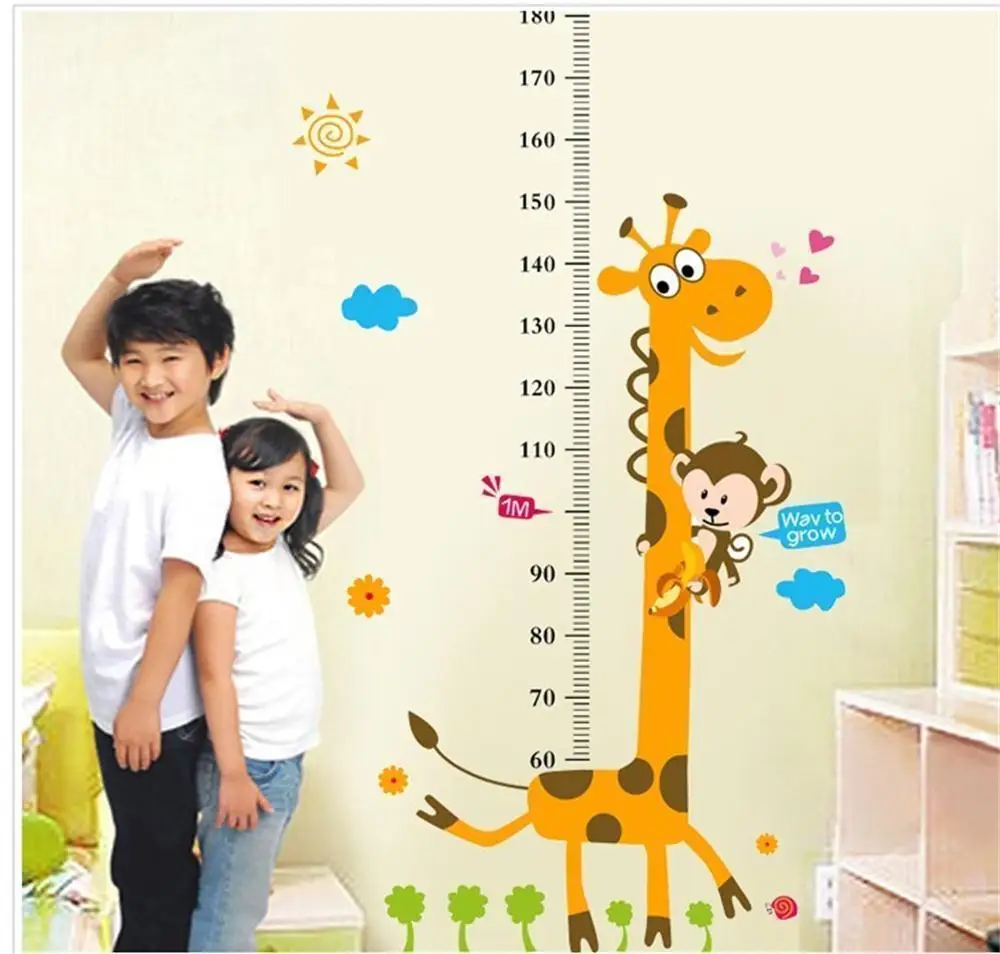 Non-toxic Creative Green Wall Stickers Height-Adjustable Cartoon Wall Sticker Suitable For Families With Children