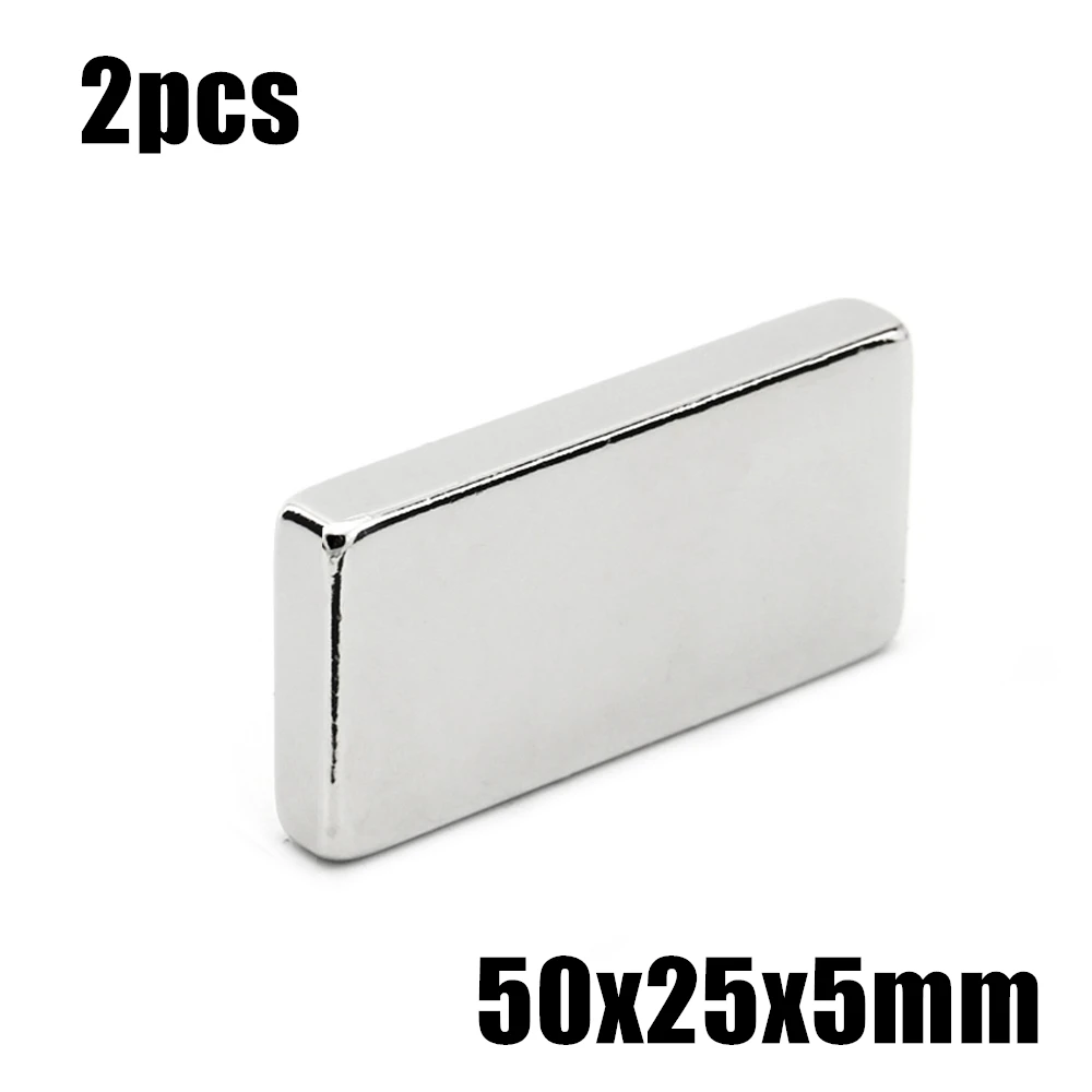 

2pcs 50x25x5mm Super Powerful Strong Rare Earth Block NdFeB Magnet Neodymium N35 Magnets 50*25*5mm