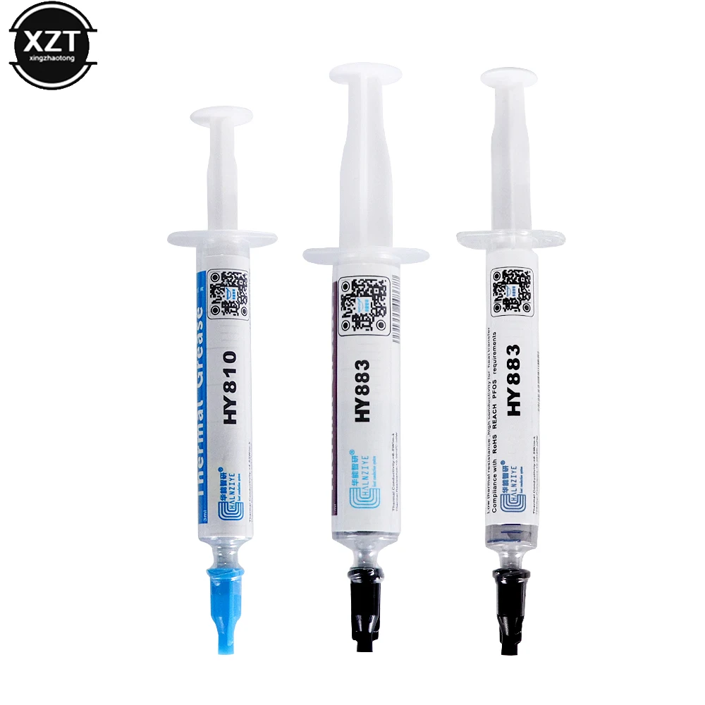 HY810-2g HY883-3g/5g Silicone Thermal Paste Heat Transfer Grease Heat Sink CPU GPU Chipset Notebook Computer Cooling Syringe