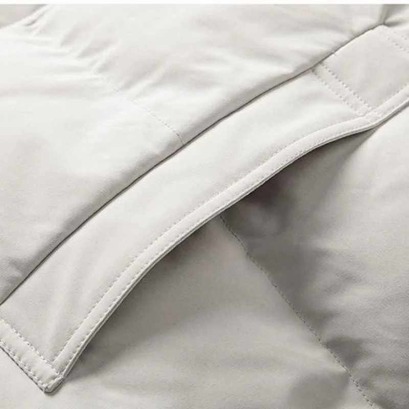 Man Luxury False Two-Piece Cotton-Padded Jacket Stand Collar Solid Color Warm Zipper Button Trend Coat Fashion Casual Men's Tops