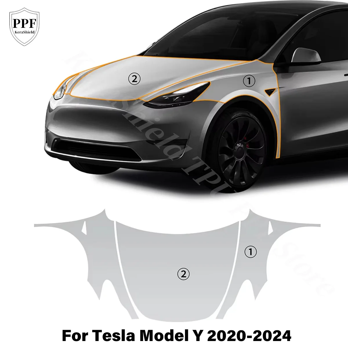 

Pre-cut Paint PPF Car TPU Protection Film For Tesla Model Y 2020-2024 Anti-Scratch Clear Bra Invisible Cover Repairable Sticker