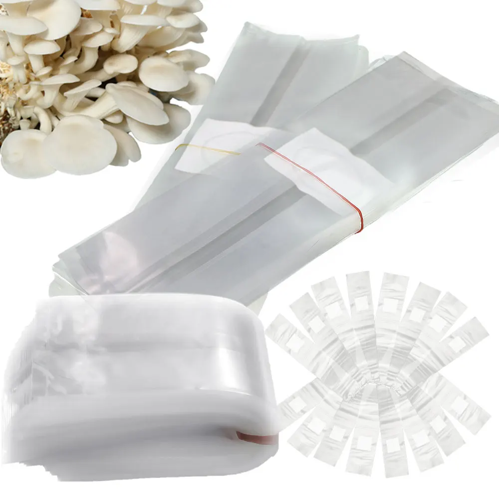 50/100PCS PP Polypropylene Mushroom Spawn Grow Bag Media Grow Substrate High Temp Pre Sealable Garden Supplie Fungu Planter Tool