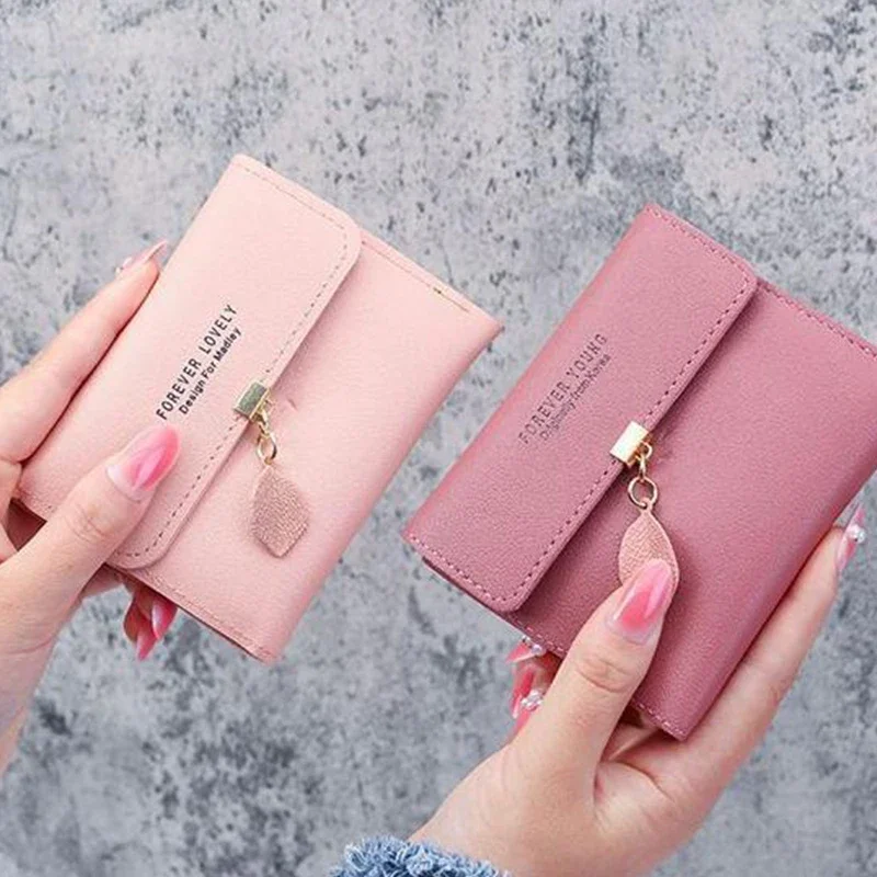 Nowa moda Krótkie portfele damskie PU Leather Women Luxury Tassels Wallet Hasp Small Wallet Trend Coin Purse Ladies Card Holder