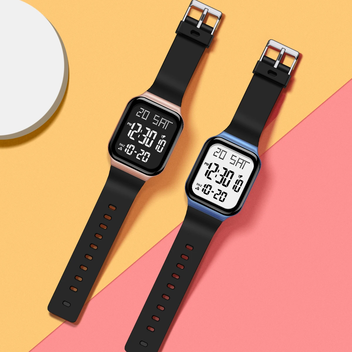 학생 시계 패션 캐주얼 스포츠 시계 LED 발광 방수 디지털 디스플레이 전자 시계 유니섹스