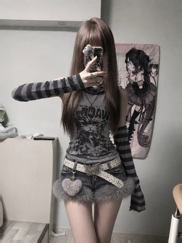 Korean Punk Women Y2K Leopard - огляд і ціна Vintage Fashion Subculture