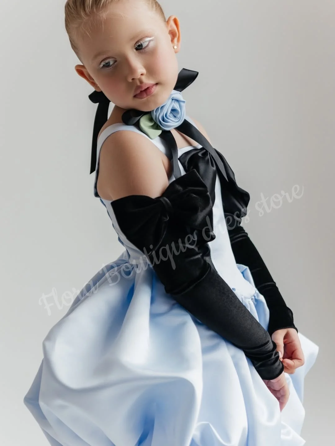 Bow Shoulder Strap Tulip Skirt Flower Girl Dress for Wedding Ceremonies Birthday Gift Parties Formal Receptions Customized