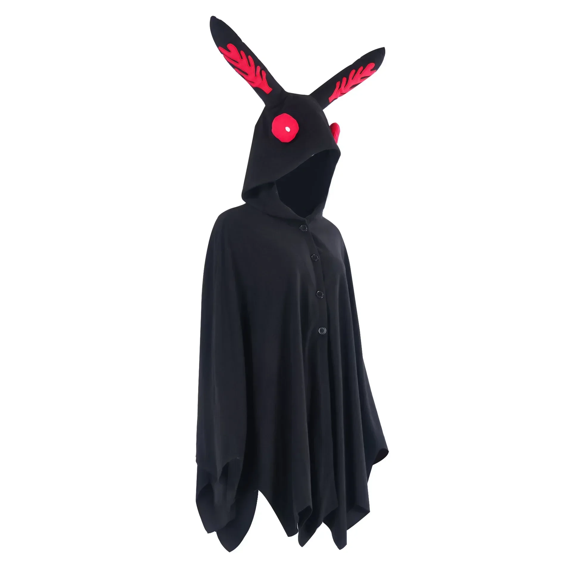 Costume de Cosplay Mothman Everak à Capuche, Cape Noire Horrible, Tenue de ixd'Halloween et de Noël pour Adulte