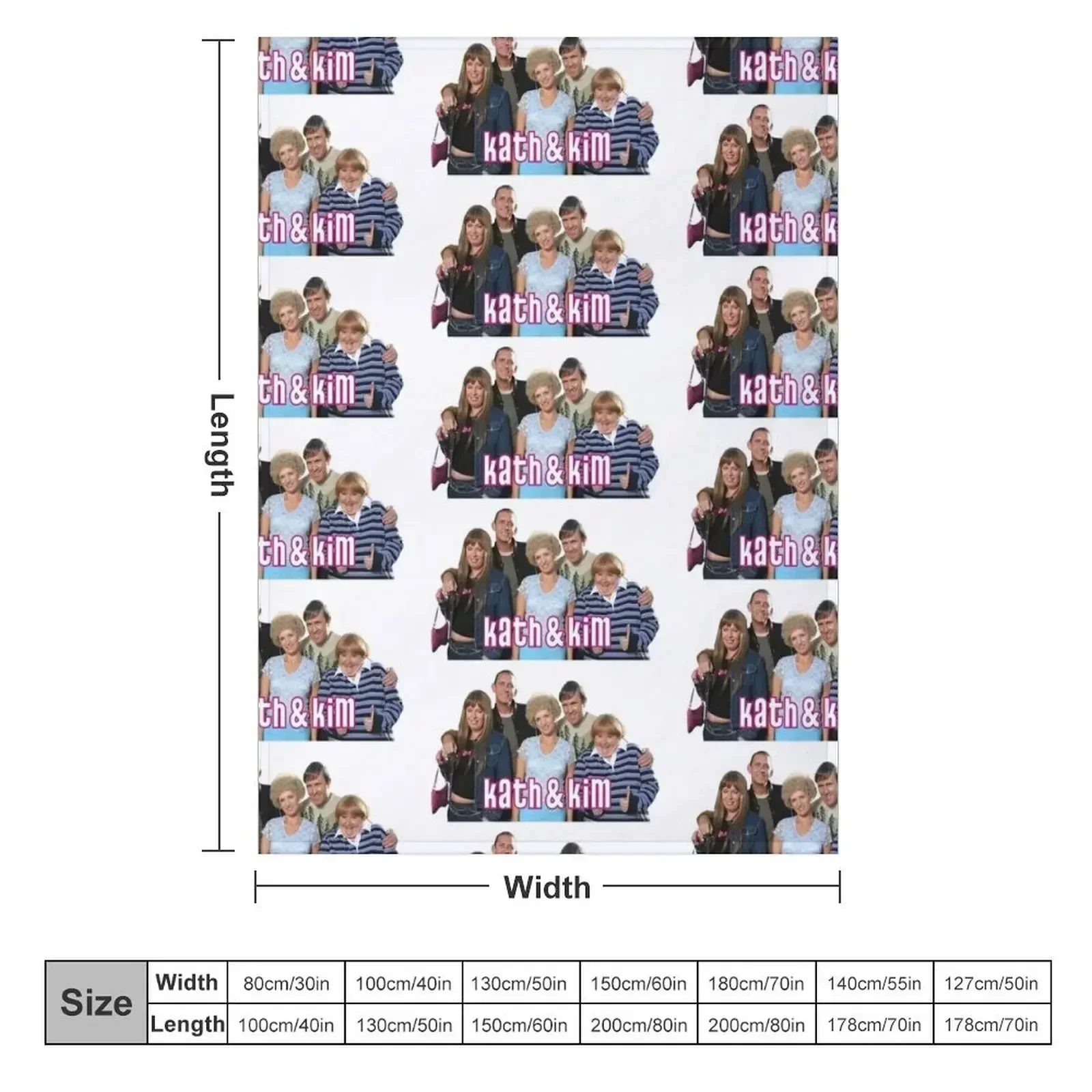 Kath and Kim: Group Photo (Kath, Kim, Sharon, Kel & Brett) Throw Blanket couch cozy soft plush fuzzy picnic outdoor blanket
