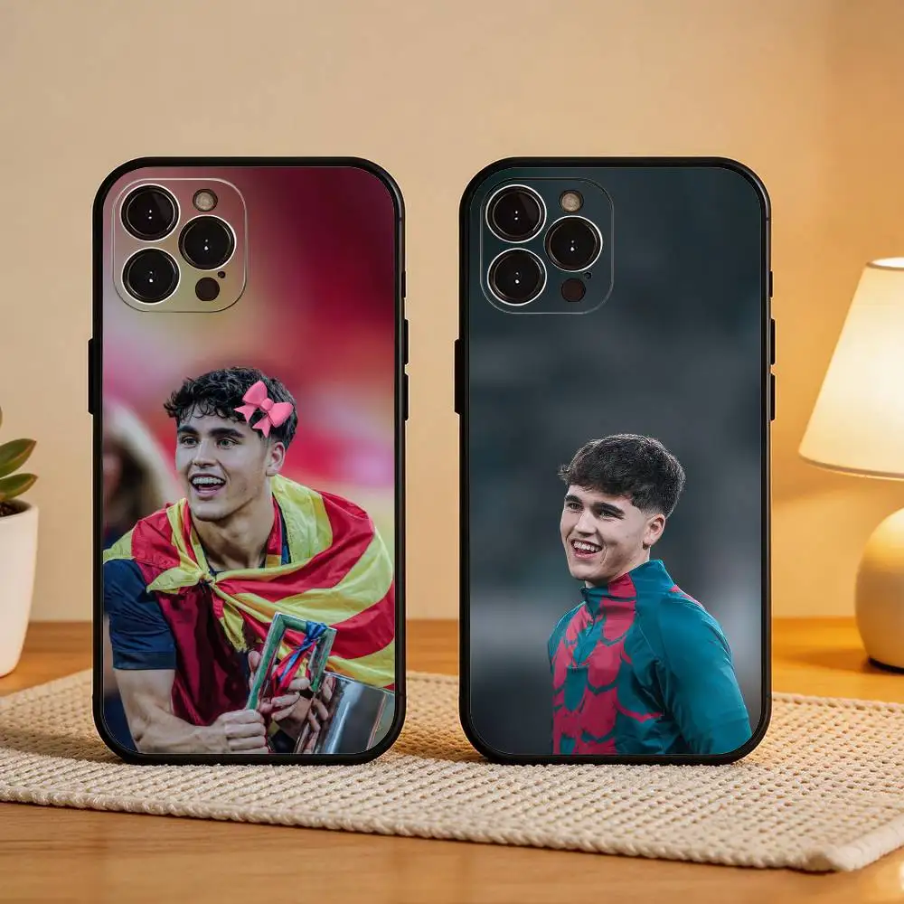 Funda de Silicona Suave Negra Pau C-Cubarsi para iPhone 17, 16, 15, 14, 13, 12 Plus, Pro Max, XS, 5G