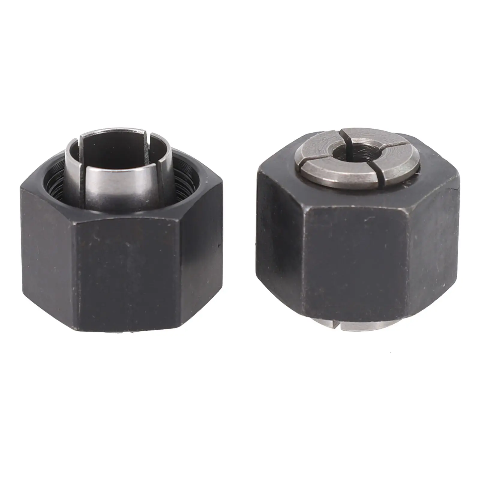 2Pcs Set 12.7mm Or 6.35mm Collet Chuck With Nut Engraving Trimming Machine Electric Router Milling Cutter Accessories