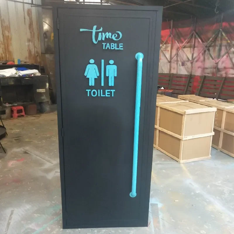 Customizable Wrought Iron Container Door for LOFT Creative Industrial Retro Style for Restaurant Indoor Bathroom Celebrity Desig