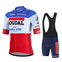 Soudal Quick Step Cycling Jersey Sets Short Sleeve Summer France Racing Bike Clothing Breathable MTB Bicycle Bib Suit Ciclismo