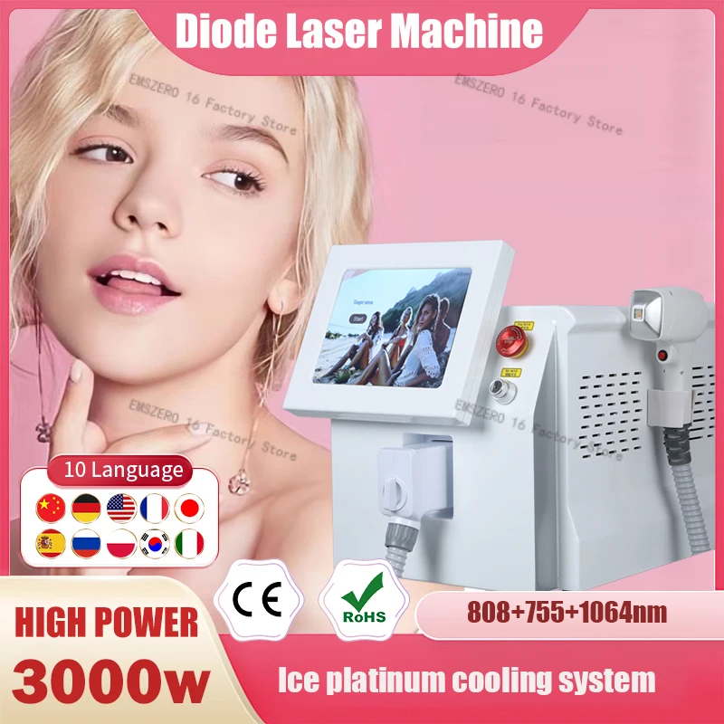 2025 Portable Laser Diode Elight Hair Removal laser Machine 755nm 808nm 1064nm High Power Painless Permanent for All Skin