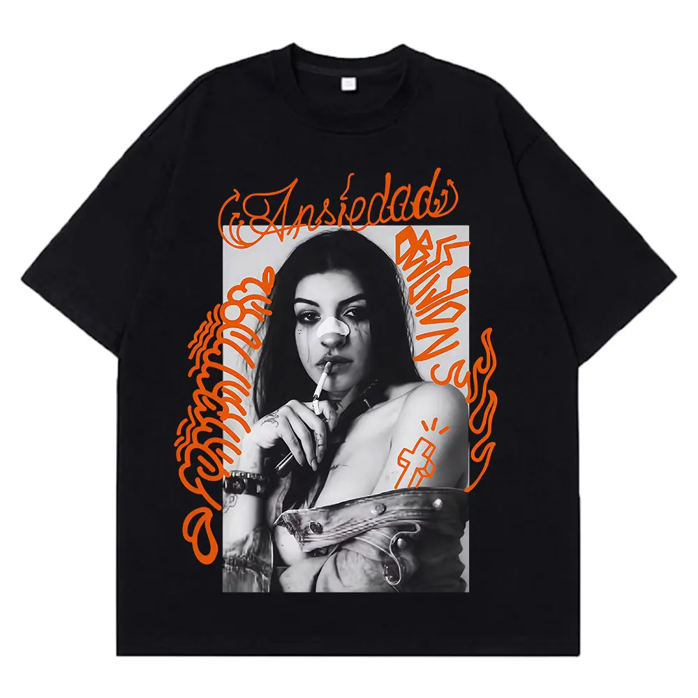 

Певица Cazzu, модная винтажная футболка с принтом для мужчин и женщин, футболка в стиле Харадзюку, хлопковые повседневные эстетические футболки с короткими рукавами, уличная одежда