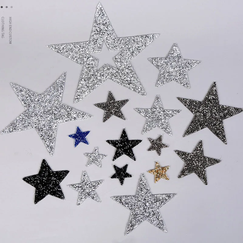 2cn/4cm/6cm Crystal Rhinestone Star Iron on Patches Applique for Clothing Shoe Bag Sticker Stripes Clothes Sticker Accessories