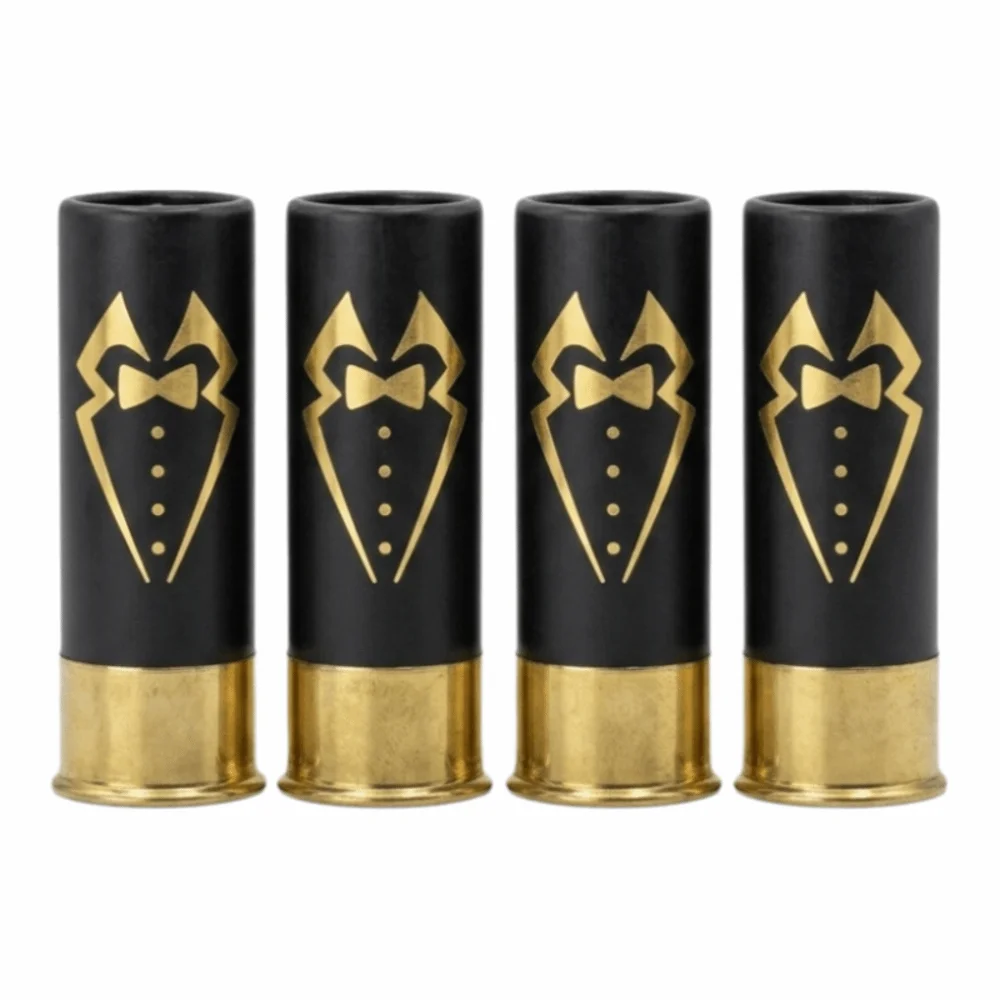 4PCS/Set 12 Gauge Shot Glass Drinking Cup Food Grade Plastic Tequila Glasses 36ML Capacity Creative Flat Cup Soldier’s Lipstick