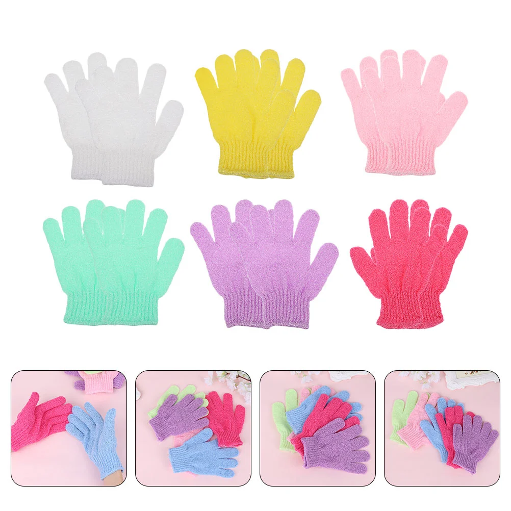 10 Pcs Scrubber Exfoliating Gloves Home Shower Safe Bathing Towels Depth 18X135X1CM Body Scrubbers Back Colorful