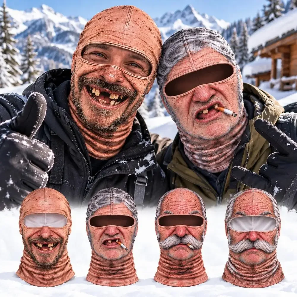 Funny Prank Balaclava Milk‑Silk Breathable Face Hood Cosplay Headgear for Motorcycle Skiing Halloween Party Costume Accessory