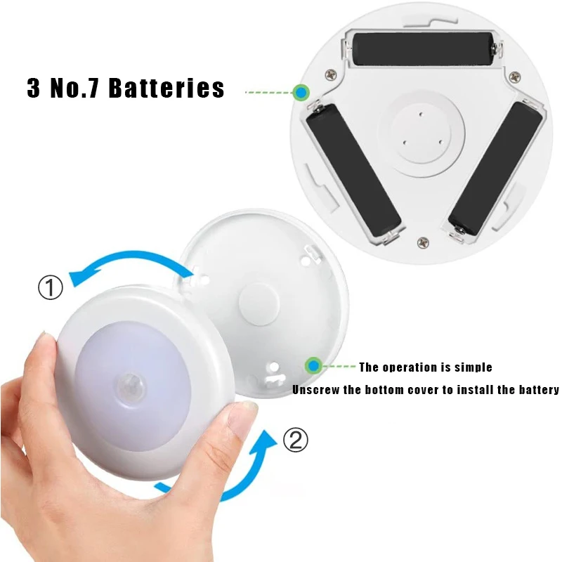 6LED PIR Motion Sensor Night Light LED Human Body Induction Wireless Detector Automatic Light On / Off For Home Bedside Lighting