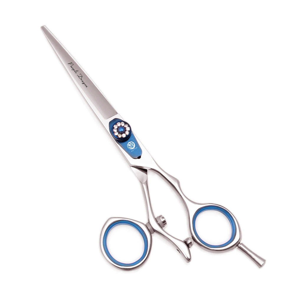 Professionelle Friseurschere 5,5" 6" Purple Dragon JP 440C Drehbare Daumenhaarschneideschere Friseur Effilierschere Z9019 – Detail 1