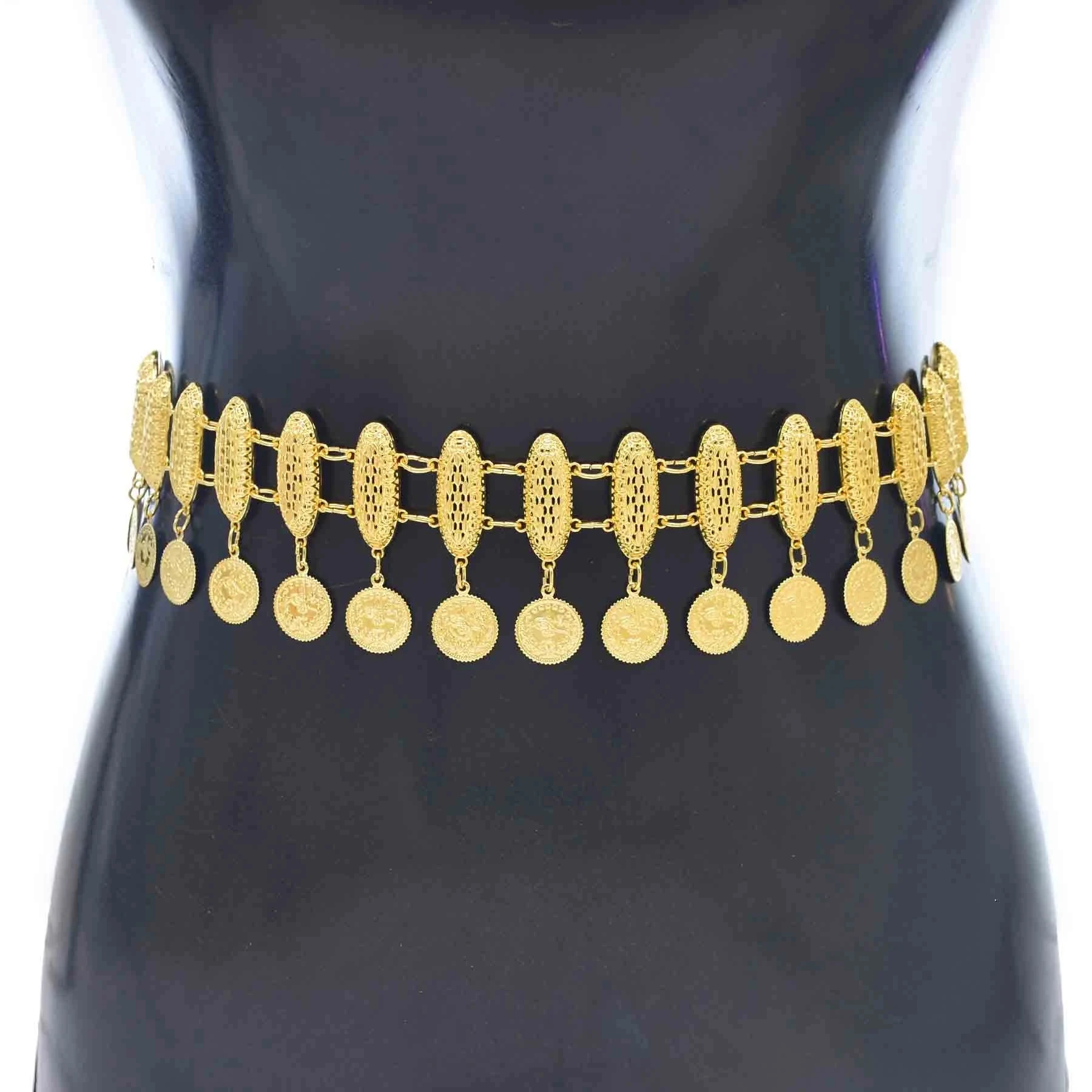 Bohojewelry Store Fashion Golden Color Hollow Out Chain Body Waist Chains for Women Metal Belt