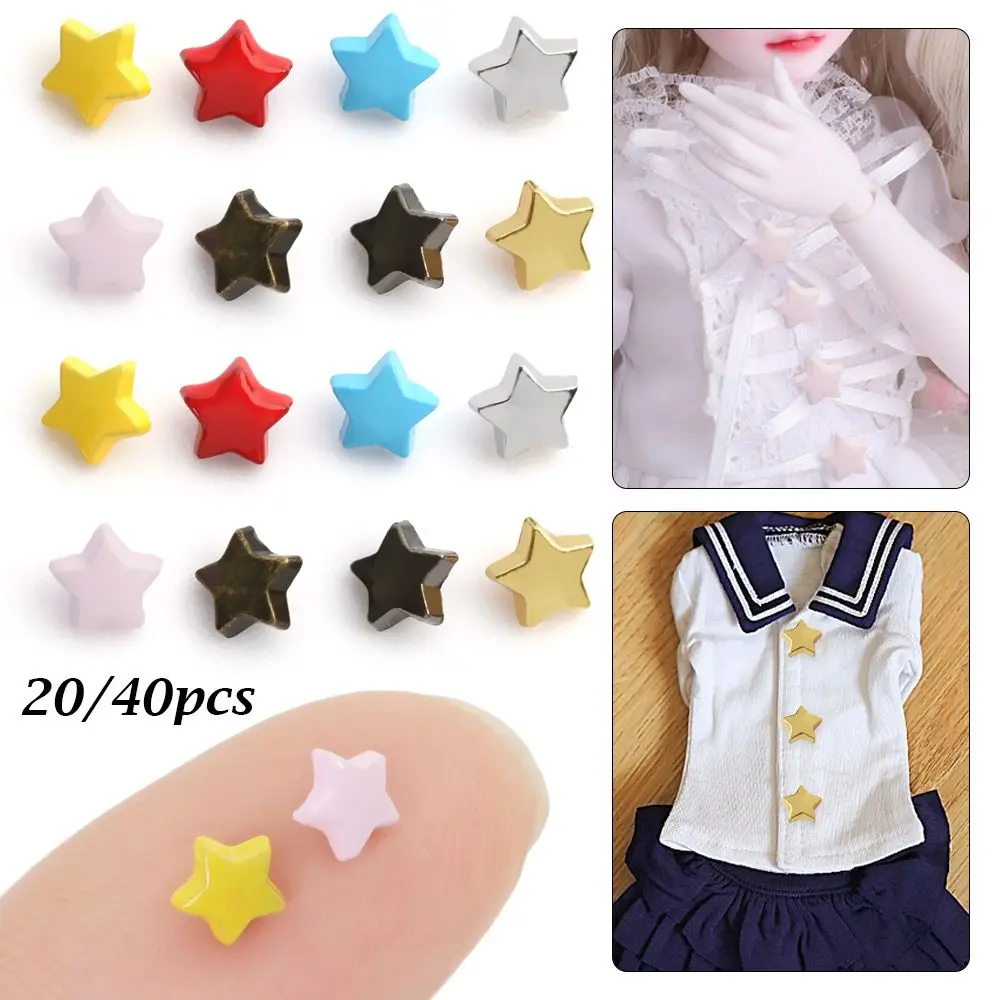 Cute Girl Gift Star Pattern Decoration Dollhoues Miniature DIY Doll Clothes Metal Buckles Clothing Sewing Buckle Mini Buttons