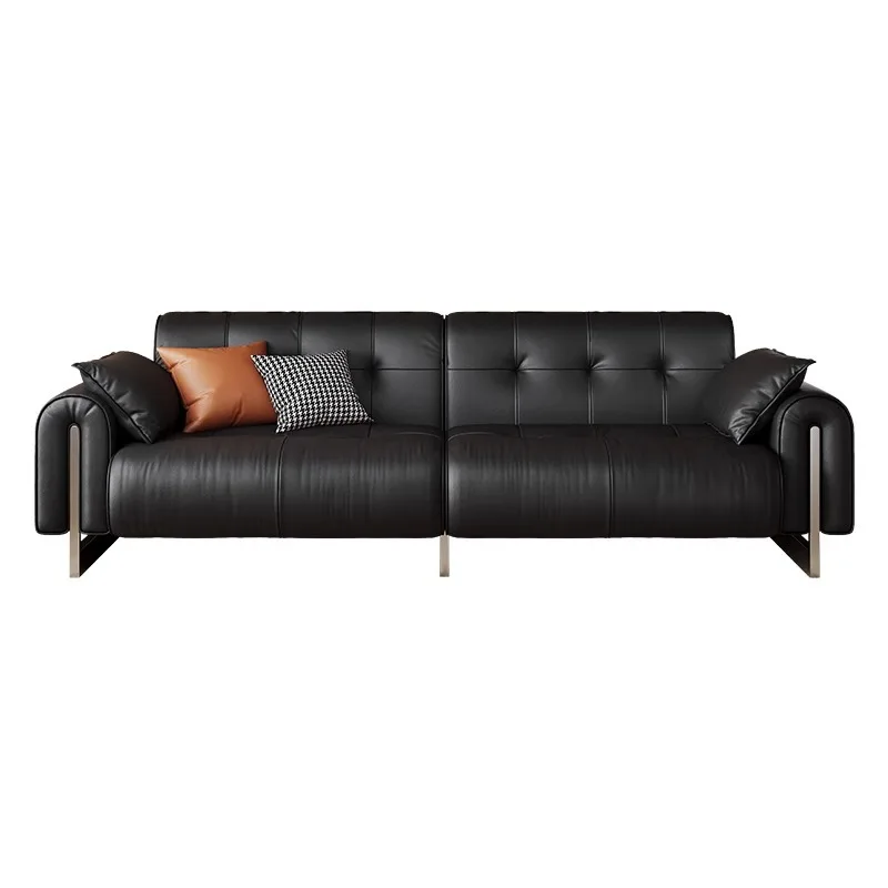 

French, retro, leather, sofa, home, living room, medieval, simple, straight row
