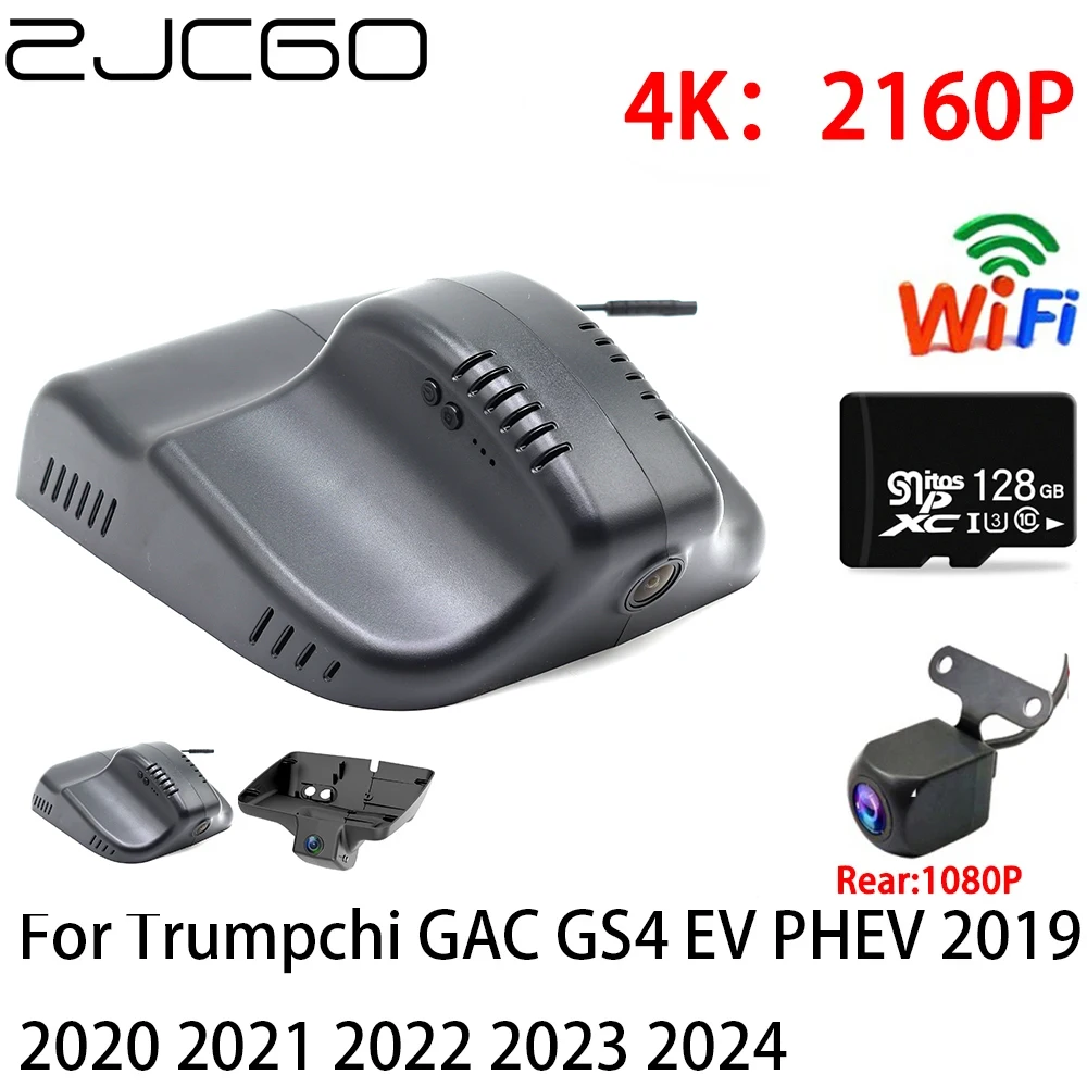 ZJCGO 2K 4K Car DVR Dash Cam Wifi Front Rear Camera 2 Lens 24h for Trumpchi GAC GS4 EV PHEV 2019 2020 2021 2022 2023 2024