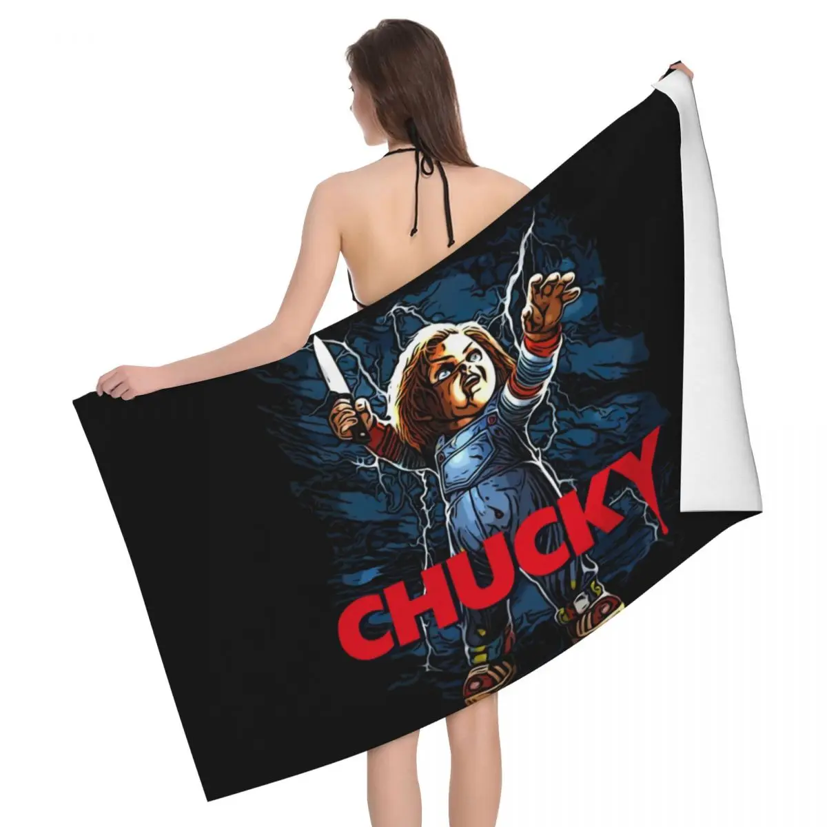 Chucky Child's Play Doll Beach Towel Personalized Good Guys Super Soft Microfiber Shower Towels