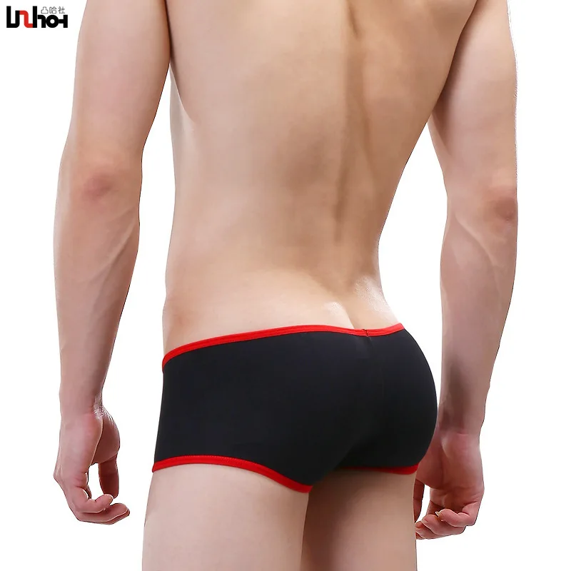 Men Sexy 3D U Convex Pouch Panties for Boys Boxer Shorts Youth Fashion Bottom Pants Teenagers Breathable Underwear Black Tangas