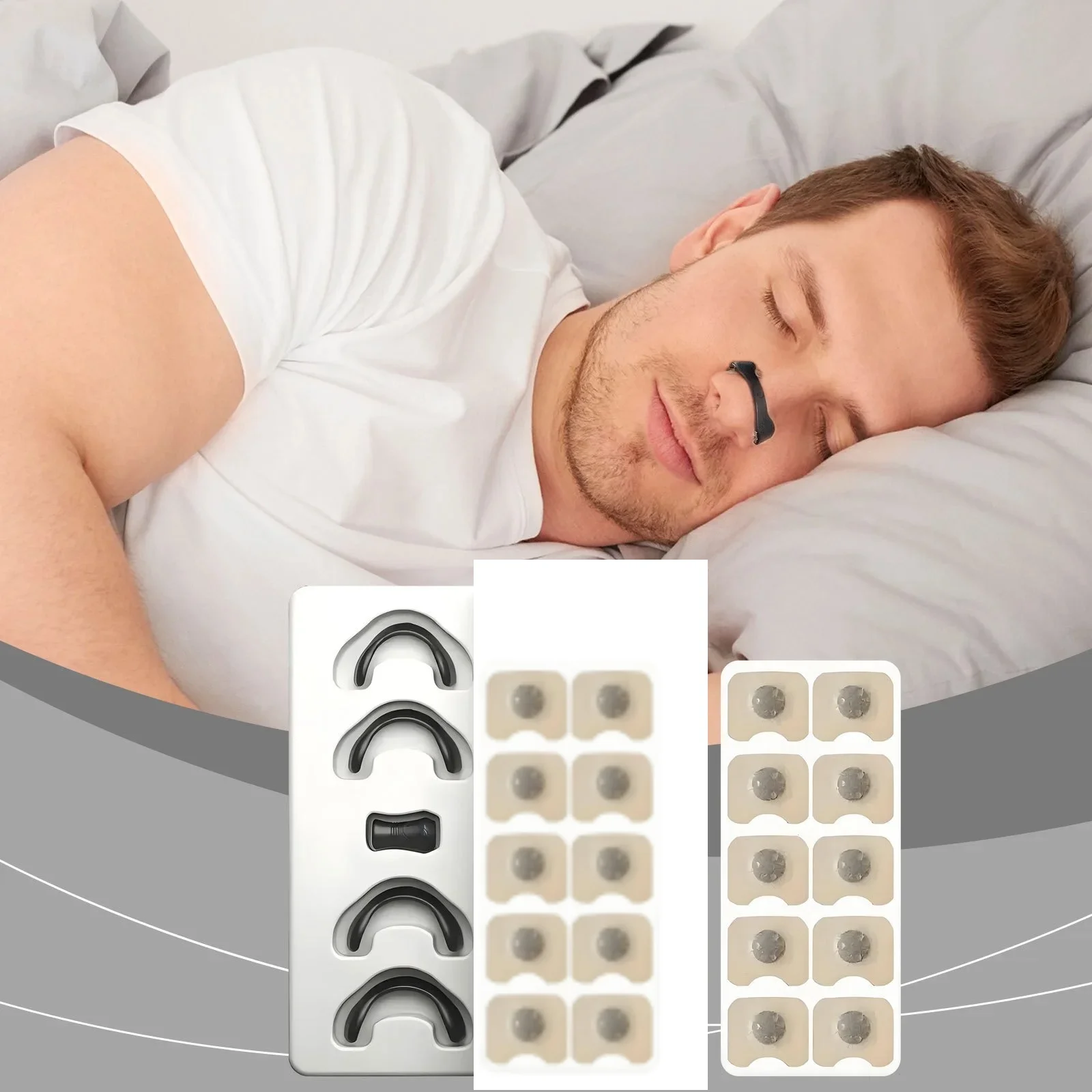 

New Skin Safe Magnetic Nose Strips,Sport Nasal Dilator,Intake Breathing Nasal Strip Starter Kit Boost Oxygen Snore Reducing Aids