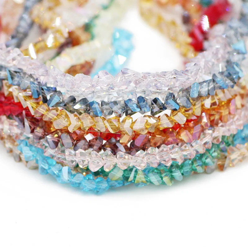 90pcs Triangle Austrian Crystal Glass Beads Spacer Loose Beads For Jewelry Making Bracelets & Bangles Necklace DIY 4mm 6mm 8mm