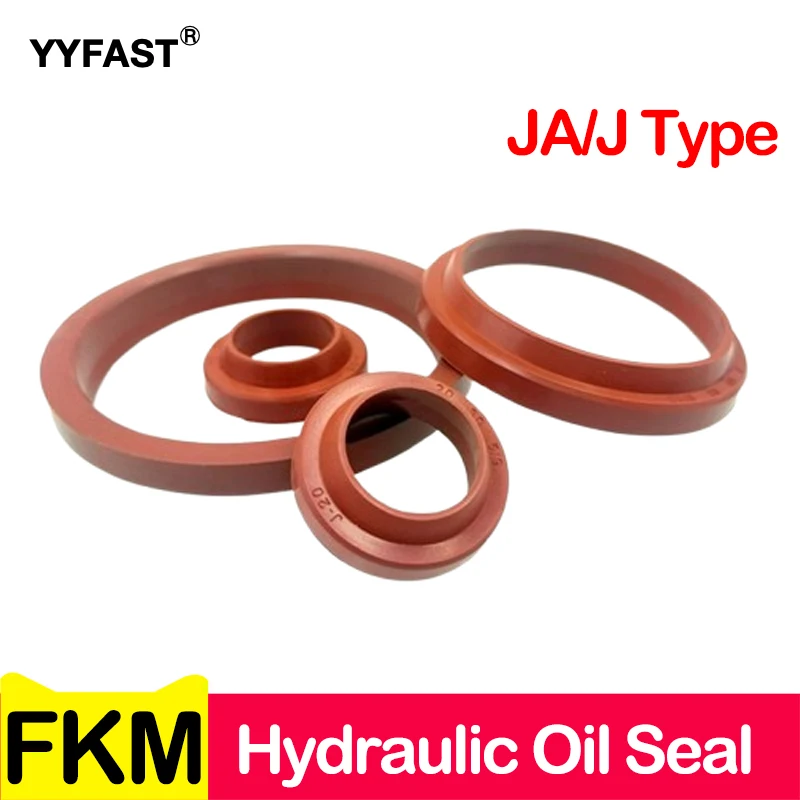 1PCS JA/J Type, FKM Hydraulic Cylinder Oil Seal Ring 40x50x6/10mm,18x28x5/9mm,20x30x5/9 Fluorine Rubber Shaft Sealing Gasket