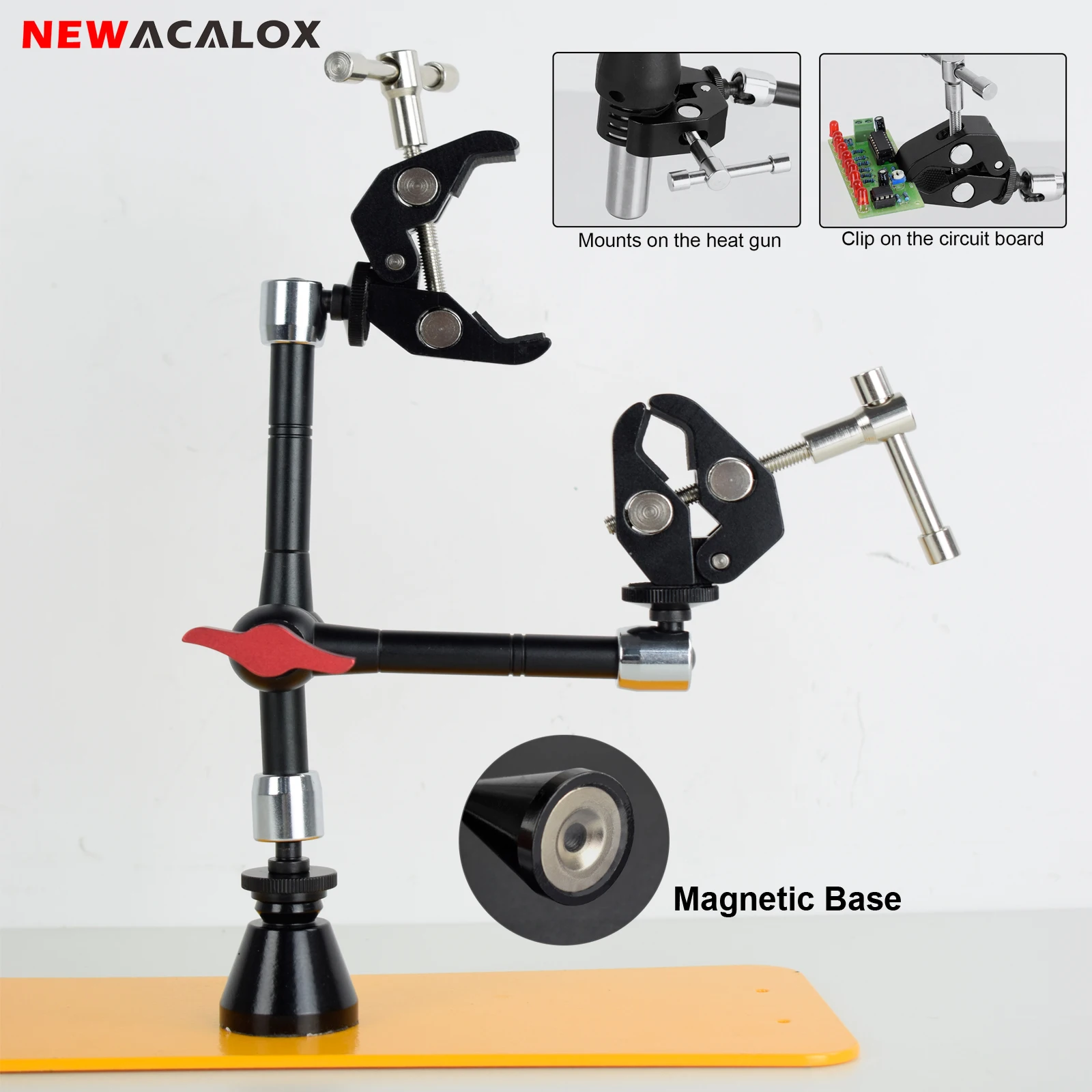 NEWACALOX Magnetic Helping Hands Soldering Station Circuit Boards Holder Hot Air Gun Bracket for Repair Electronics PCB Board